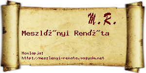 Meszlényi Renáta névjegykártya