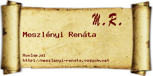 Meszlényi Renáta névjegykártya