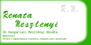 renata meszlenyi business card